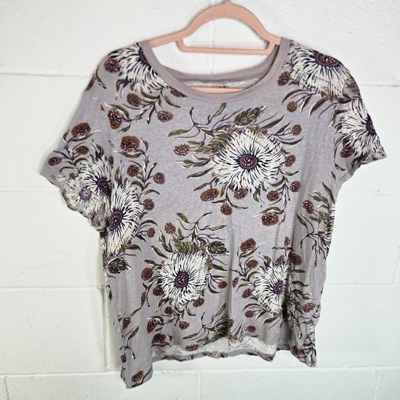 Madewell Lo-fi Shrunken Painted Blooms Floral Light Purple Tee - Picture 8 of 8